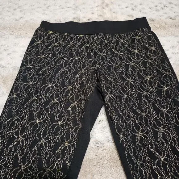 BeBop Black/gold Lace Ponte Leggings Size S NWOT - Picture 2 of 9